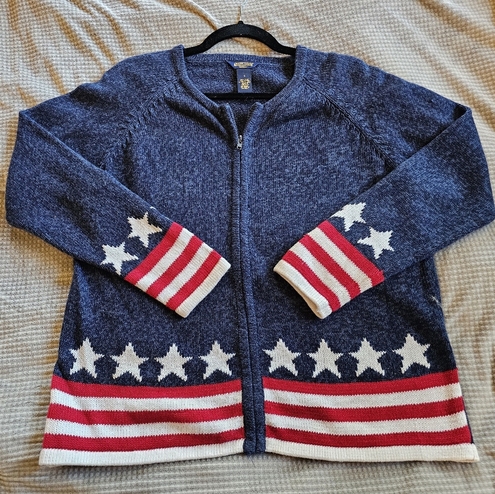 Shaver Lake Authentic Casuals vintage American Patriotic sweater size small